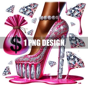 Illustrazione di scarpe con borsa porta soldi di lusso PNG / Download digitale PNG, JPEG - Ottieni la borsa - Ottima per design di magliette e altro ancora