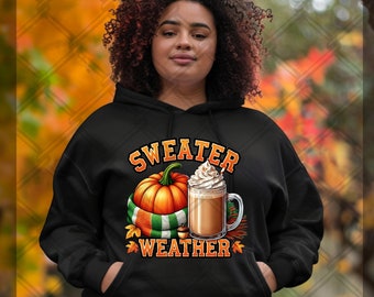 Sweater Weather Pumpkin Spice PNG: Fall Design (Digital Download)