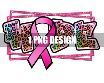 Pink Ribbon Breast Cancer Awareness Design (Digital PNG)