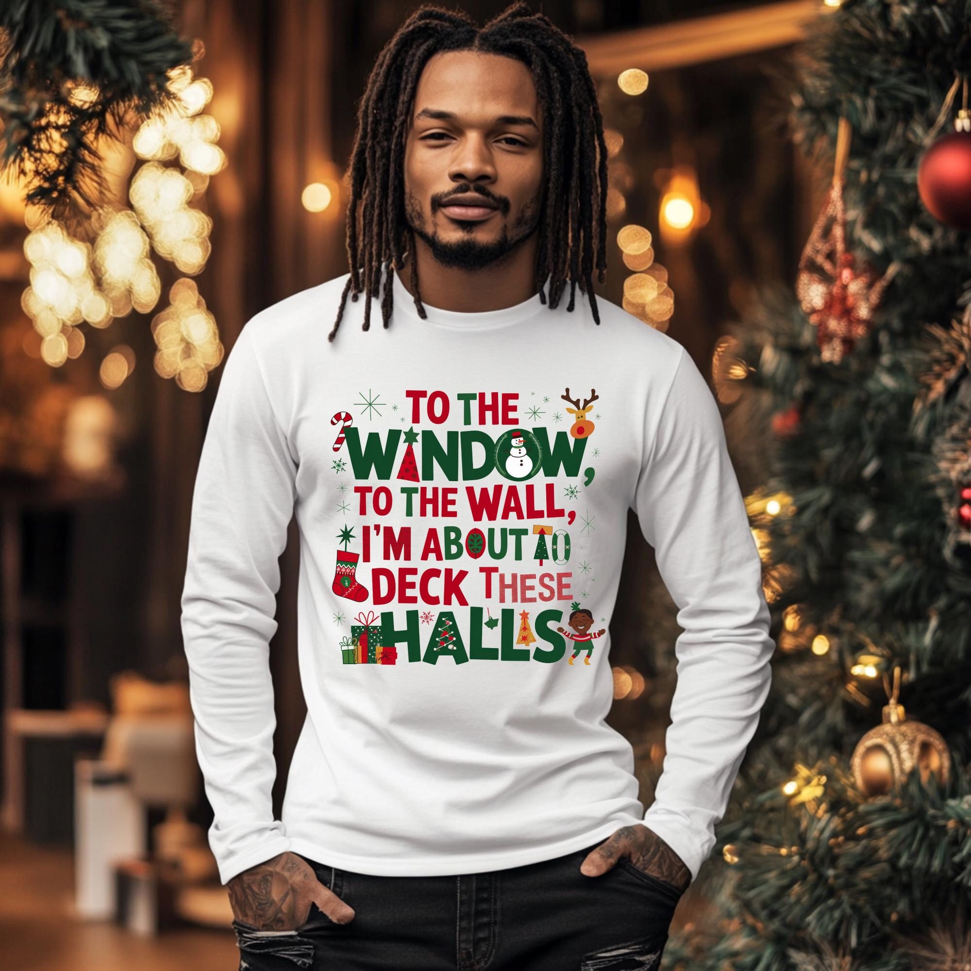 To the Window, to the wall Christmas png, deck the halls png