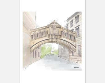 Impresión de Oxford del Puente de los Suspiros: Póster de Bellas Artes Giclée, Arquitectura histórica