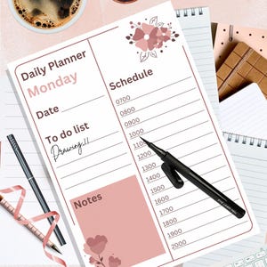 Druckbarer Tages Wochenplaner: Undatierte Journal Seiten (Digitaler Download)
