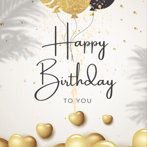 Happy Birthday E-Card with Music | Electronic Birthday Card with Song | Instant Download Digital Greeting | Musical Birthday Card
