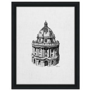 Impresión en lienzo enmarcada de la cámara Radcliffe: un monumento de Oxford dibujado a mano imagen 3