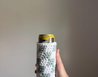 Funda para latas de crochet a cuadros – 100 % algodón, 355 g