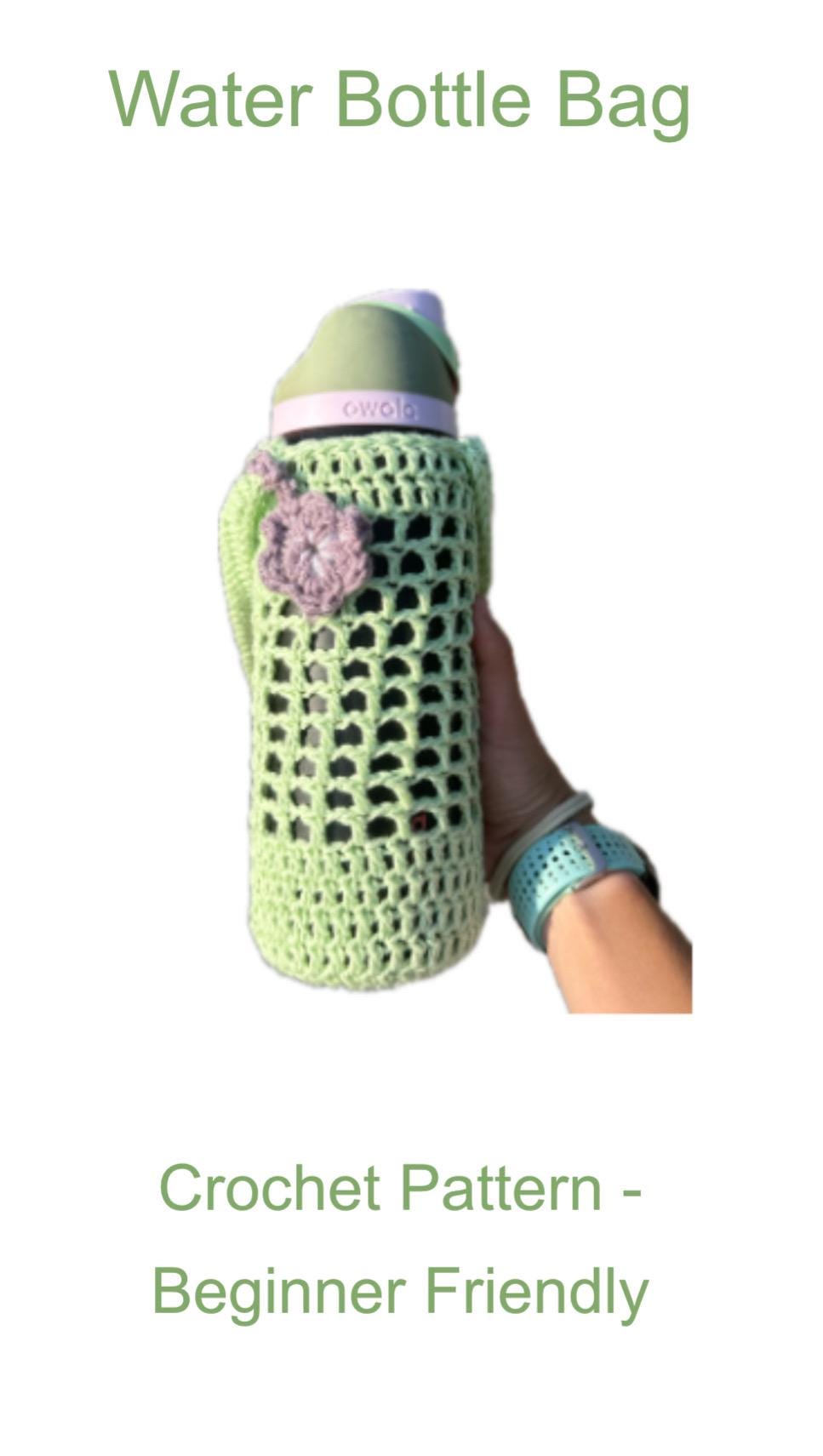 Beginner Crochet Water Bottle Bag Pattern | Reusable Holder (PDF ...