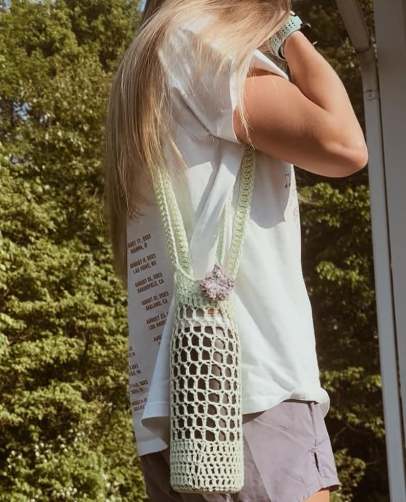 Beginner Crochet Water Bottle Bag Pattern | Reusable Holder (PDF ...