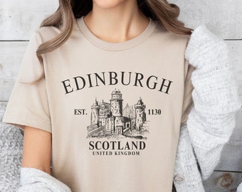 Edinburgh shirt, minimalist Edinburgh Scotland  t-shirt, cute Unisex Edinburgh shirt.
