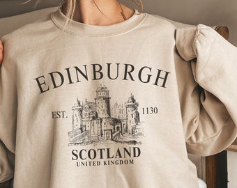 Edinburgh sweatshirt, U.K Anglo-Saxon Castle sweatshirt, Edinburgh Scotland shirt.