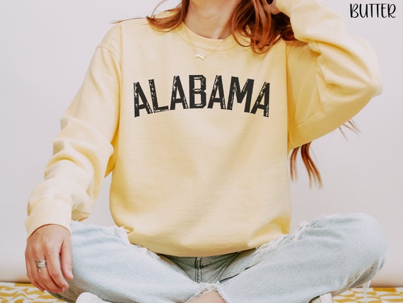 Alabama Sweatshirt Comfort Colors Distressed Bama Crewneck Oversized Sweatshirt. Etsy