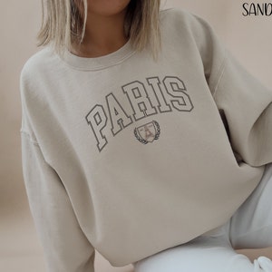 Paris sweatshirt, cute  unisex Paris France crewneck sweater, oversized Paris pullover crewneck