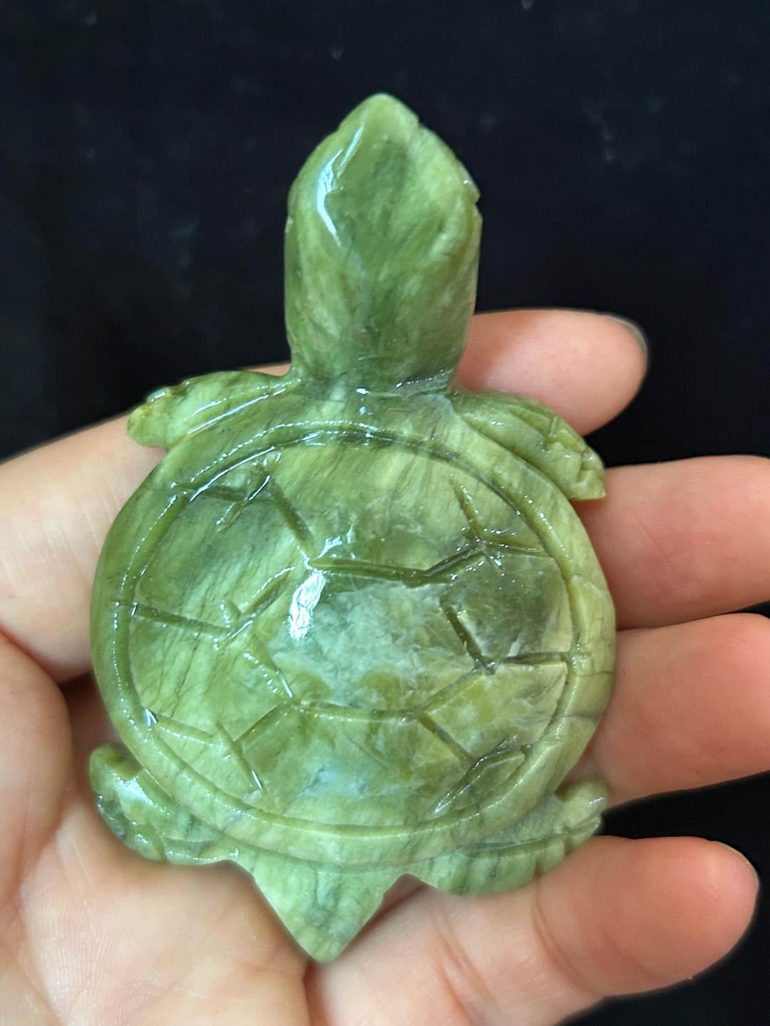 工芸品 Vintage Light Green Natural Jade Turtle il_1080xN.7061607650_n1ro.jpg