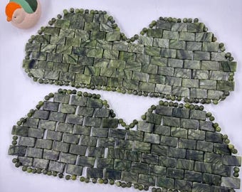 1piece Natural Green Jade Eye Mask Facial Cooling Massage Care Tool Random shipping