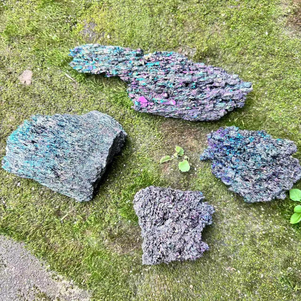 Multicolor Mineral Crystal Specimen Natural Rainbow Stone Home