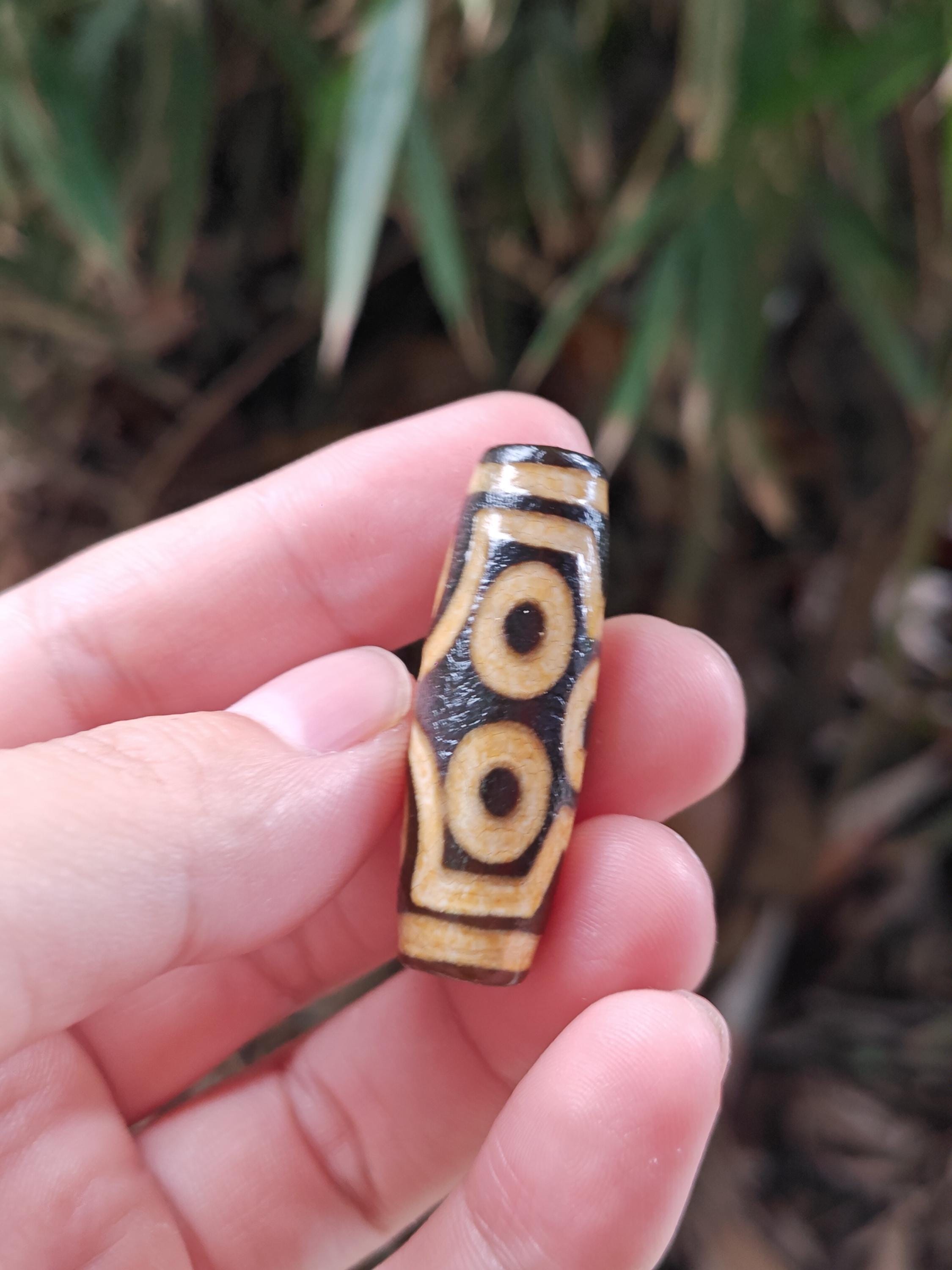 050 The Gzi Beads of Tibet【超希少品】西藏天珠本　！ 7 Eyes Dzi Beads From Tibet Tianzhu Bangle Jewelry Vintage Bodhi