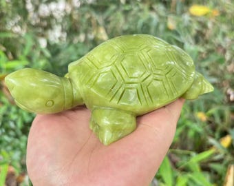 緑の翡翠の亀龍亀宝石彫刻クリスタル動物像風水装飾ギフト - Etsy 日本