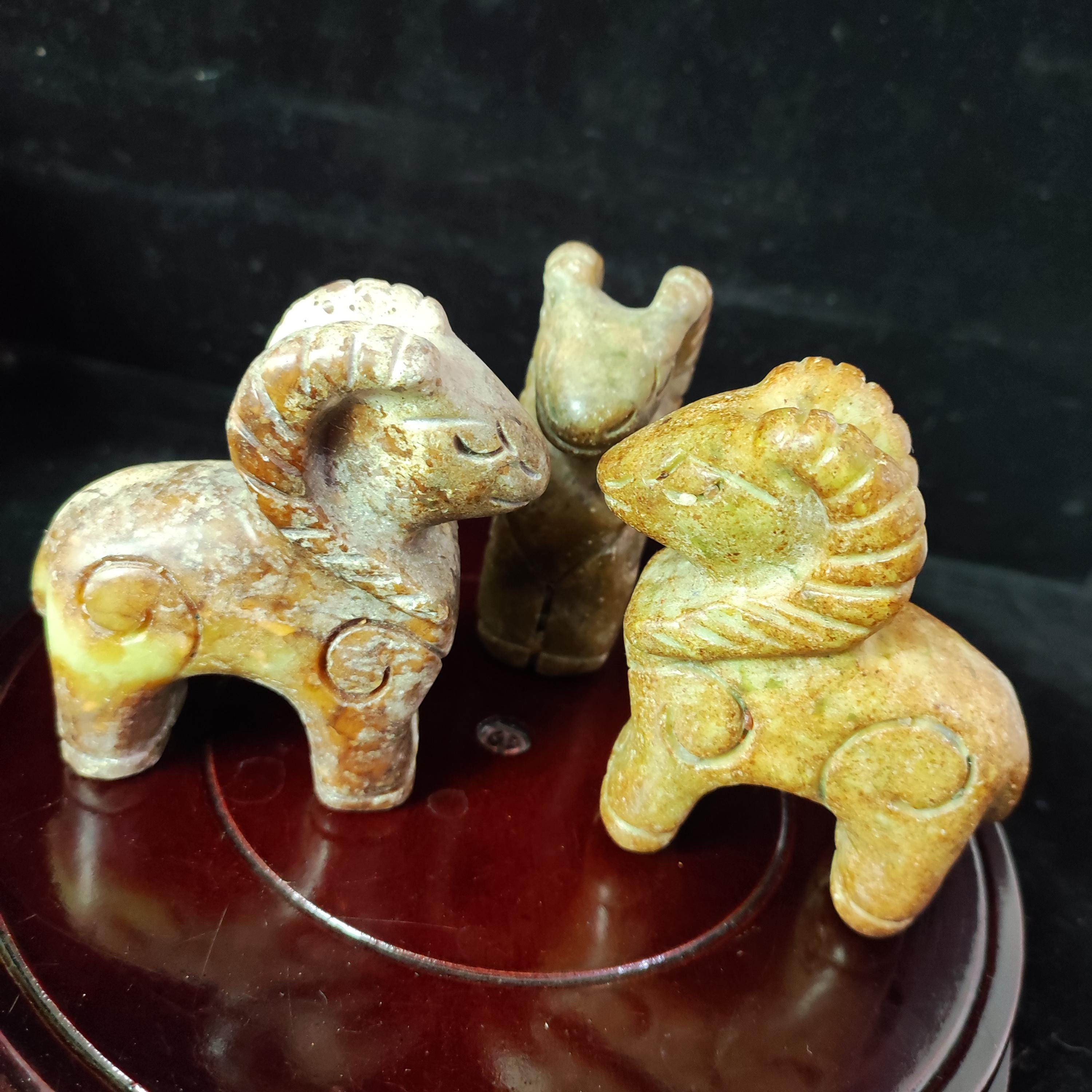 Get 1 Natural Jade Hand-carved Sheep Statue,ancient Hong Shan