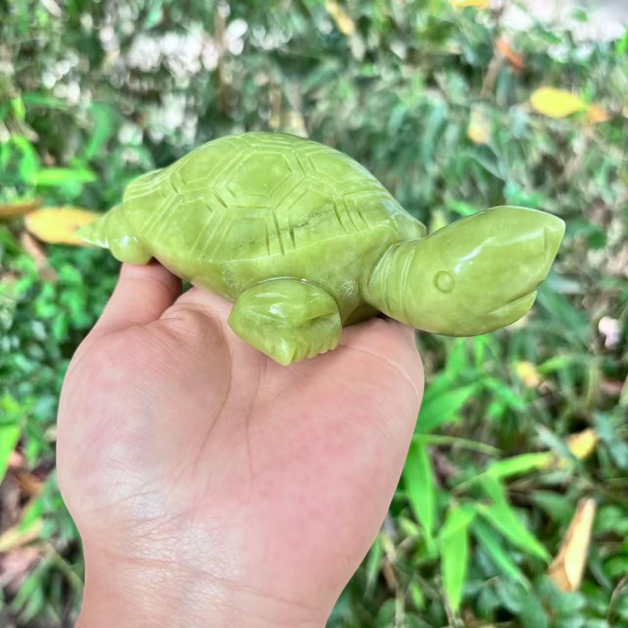 緑の翡翠の亀龍亀宝石彫刻クリスタル動物像風水装飾ギフト - Etsy 日本