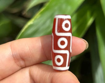 6 cuentas rojas Dzi del Tíbet, Ji tibetano, amuleto Tianzhu, cuentas budistas raras, pulsera de ágata, rosario, joyería, Nepal gzi