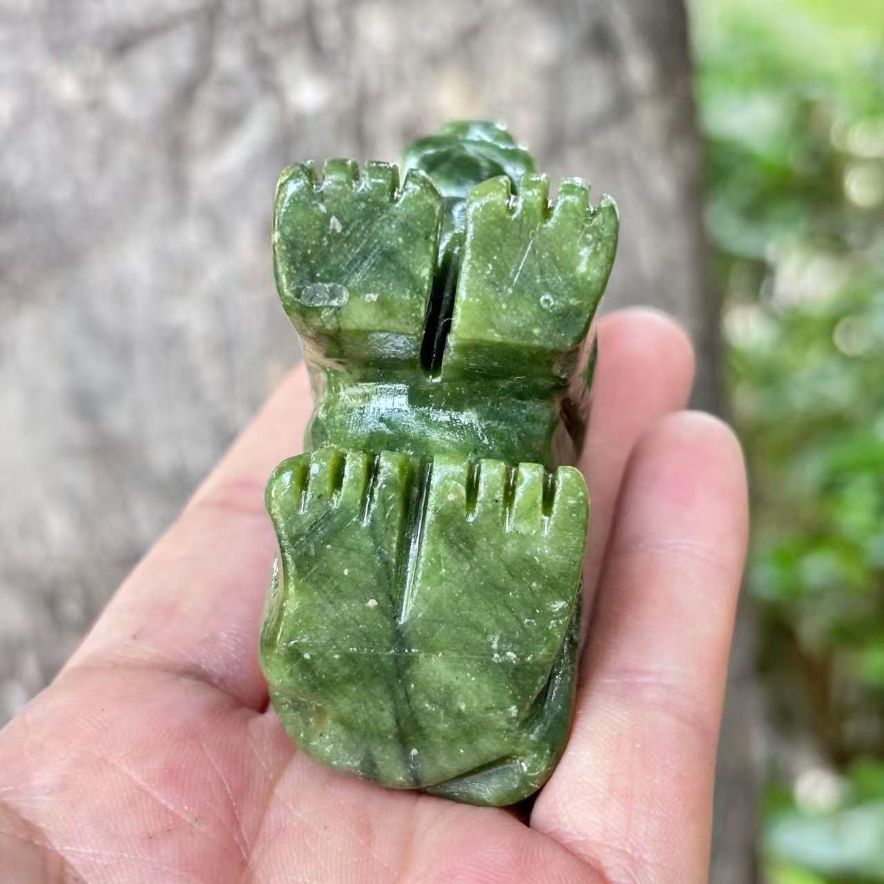 Exquisite Natural Green Jade Dog Feng Shui Fortune ,animal Stone