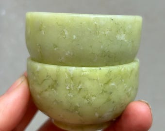 Get 2 Pieces Cup, Exquisite Natural jade Cup Hand Carved healing health crystal Quartz pot decoration healing chinese tea ceremony tea Cup 1
