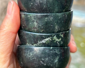 Get 2 Pieces Cup, Natural jade Cup Hand Carved healing health crystal Quartz pot decoration healing chinese tea ceremony tea set
