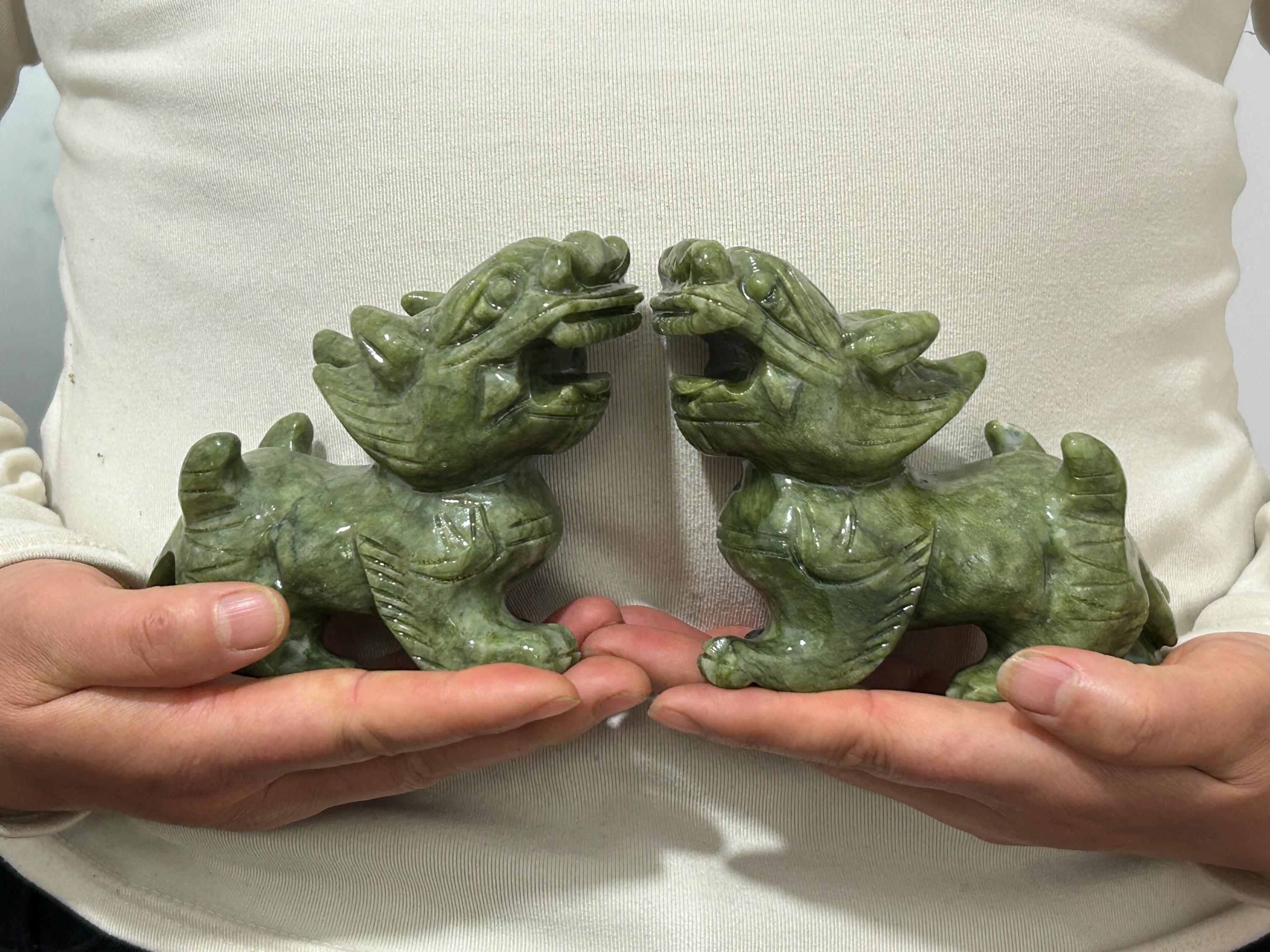 2026年最新翡翠 古翡翠 彫刻像 9cm 236gr｜モンゴル翡翠 福神座像 天然石