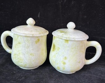 Get 1 Natural green And  jade tea cup , Hand Carved Crystal Mugs Juice Glass Crafts Jadeite coffee cup Crystal Water Energy Quartz