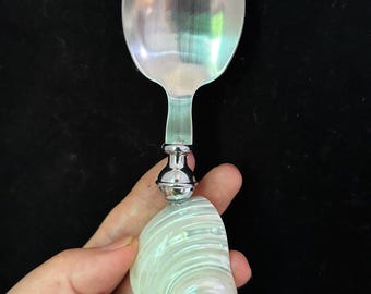 Natural Seashell Pearl Spoon, Stainless Steel Butter Spoon, Creative Dining Cutlery