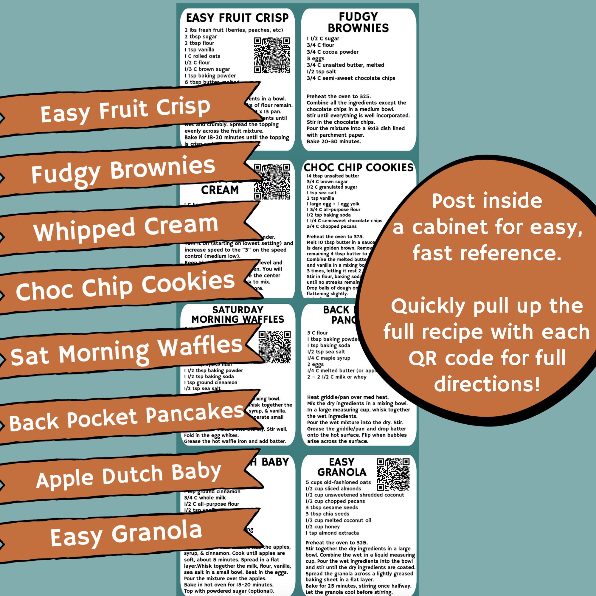 Baking Quick Reference Sheet #2 - Etsy