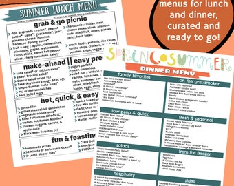 Spring & Summer Lunch and Dinner Menus