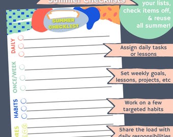 Customizable Personal Checklists for Daily & Weekly Tasks, Plus Habits and Chores