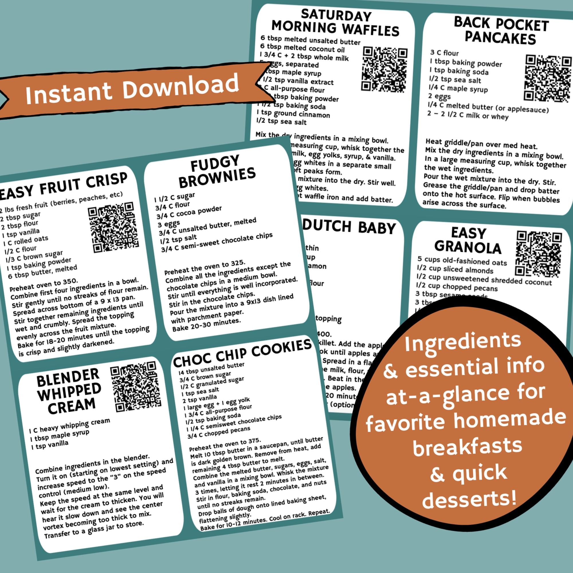 Baking Quick Reference Sheet #2 - Etsy