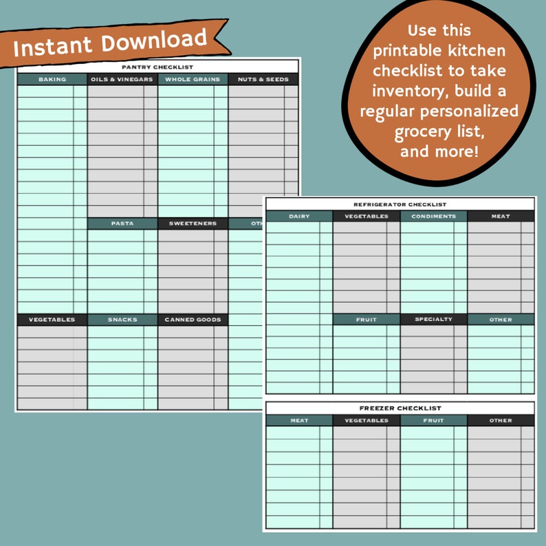 Kitchen Checklists & Planning Printables - Etsy