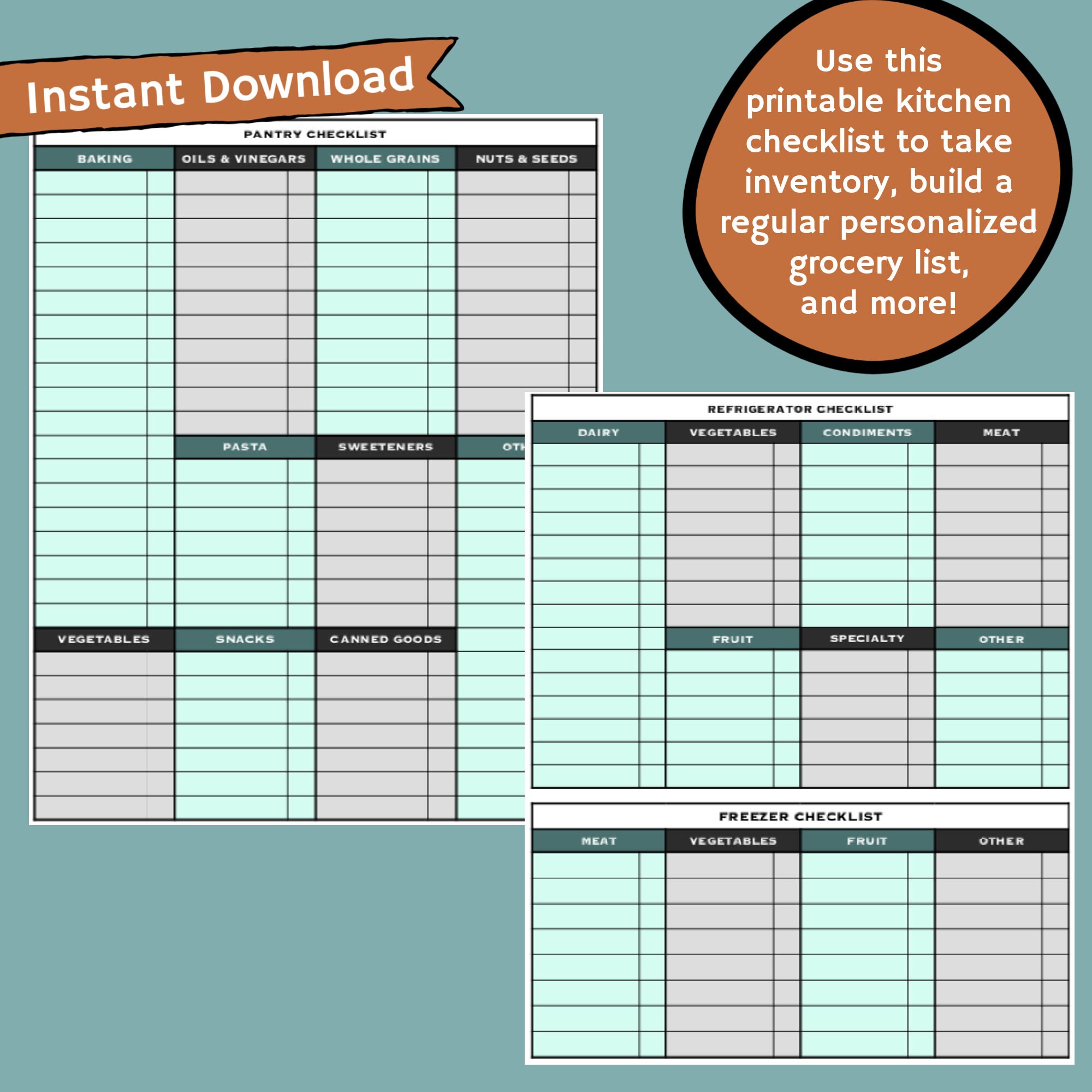 Kitchen Checklists & Planning Printables - Etsy