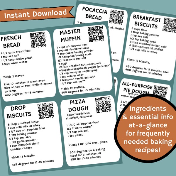 Quick Reference for Baking Recipes