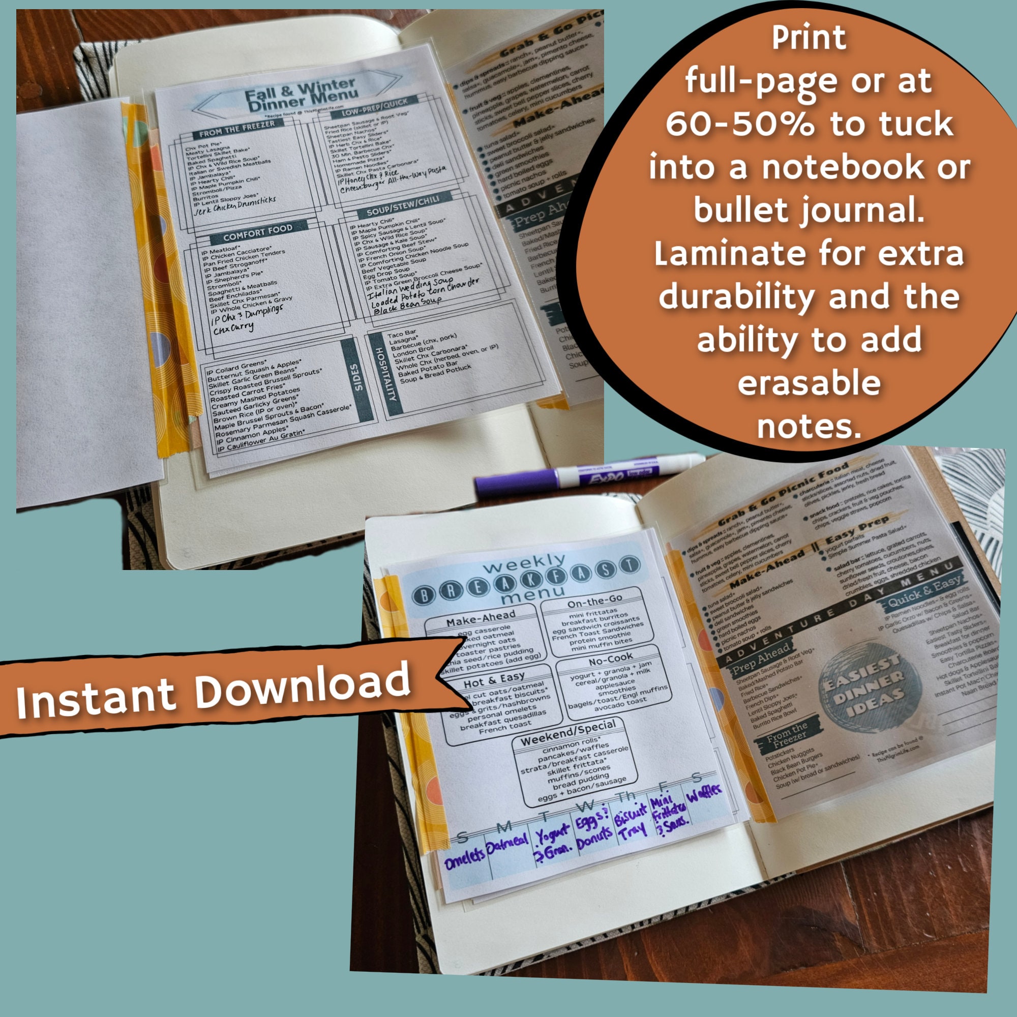 Printable Menus Bundle - Etsy