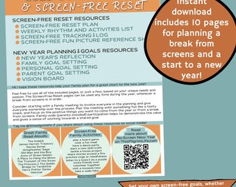 Family Screen Free Reset & Goal Setting Planning Pages
