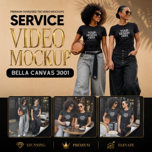Video Mockup Service | Black T-Shirt Animated Video | Bella Canvas 3001 | Professional UGC Content | Instagram Reels Ready