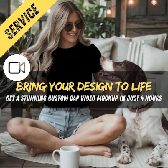 Realistic Black T-Shirt Video Mockup-Perfect for Dog Lovers-Personalized Video Service-TShirt Mockup -Video Mockup Service-Fast Delivery