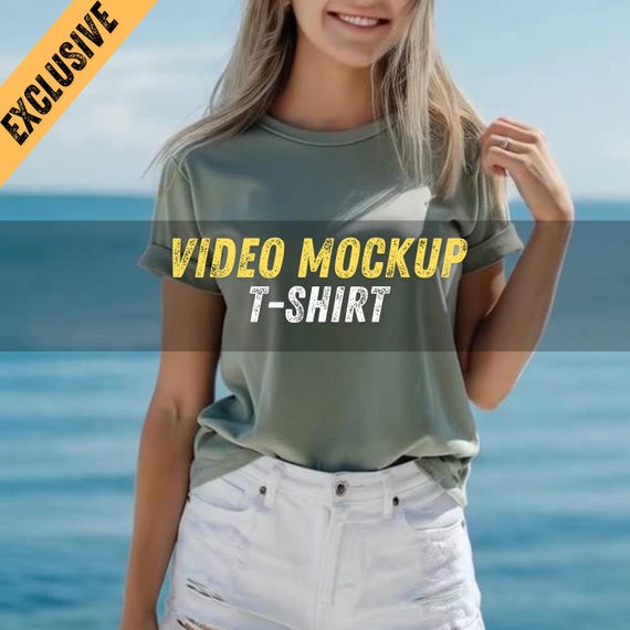 Green T-Shirt Video Mockup-Realistic Animated TShirt Mockup for Print-on-Demand, and Online Stores-High-Quality HD Apparel Display
