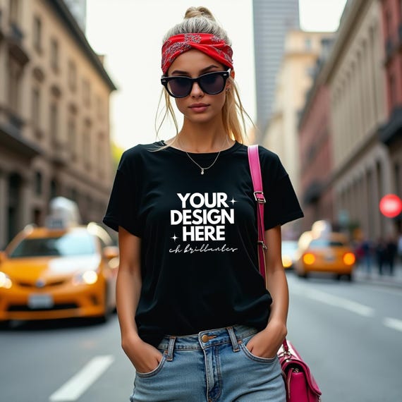 Bella Canvas 3001 Black T-Shirt Mockup, Black T-shirt Mockup, 3001 Bella Canvas, Model Black T-Shirt, Bella Canvas Black T-Shirt Mockup