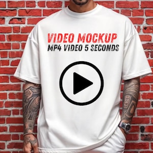 Video T-Shirt Mockup-Bella Canvas 3001 & Gildan USA, White T Shirt Video Mockup for Men, TShirt 2025 VM07-Real Tshirt on Person-Video Mockup