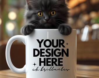 White Mug Mockup, Coffee Cup Template, Cat Mug Mockup, POD Mockup, Printable Coffee Mug Design, Custom Pet Mug Template-Coffee Mug Template,