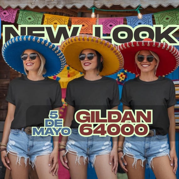 Cinco de Mayo T-Shirt Mockup–Mexican Fiesta Shirt Mockup with Sombreros,Black T-Shirt Mockup for Friends, JPG Template-Theme Apparel Display