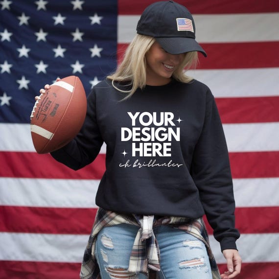 Gildan 18000 Black Mockup, Black Sweatshirt Mockup,Football Mockup,Gildan 18000 Mockup,Gildan Black Sweatshirt,Sports Mockup-Womens Football