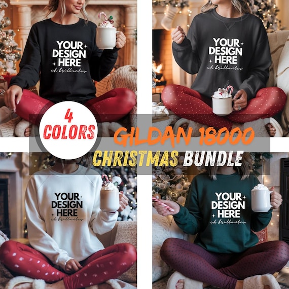 Gildan 18000 Mockup Bundle- Apparel Mockup Bundle-Gildan Mockup Bundle Instant Download-Sweatshirt Crewneck Mockup Bundle Print On Demand