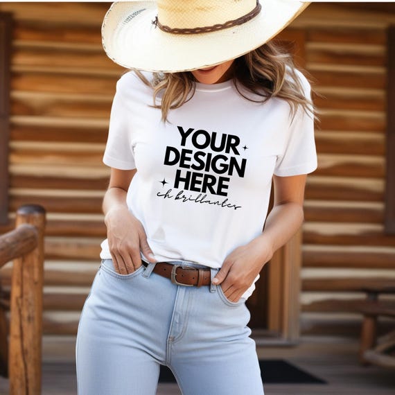 Comfort Colors C1717 White Shirt Mockup | CC 1717 White T-shirt Mock-up | Trendy Cozy Summer Fall Boho Aesthetic Tshirt- gulf of mexico