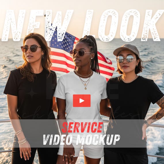 Custom Black and white T-Shirt Video Mockup-Bella Canvas 3001-Gildan USA-Bachelorette Party| Personalized Video Service-T Shirt Mockup Video
