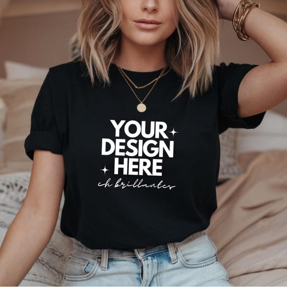 Comfort Colors C1717 Black Shirt Mockup |Oversized Tshirt | Real Model | CC Black | Simple Casual Flat Easy Mock-up,Black T-shirt Mockup